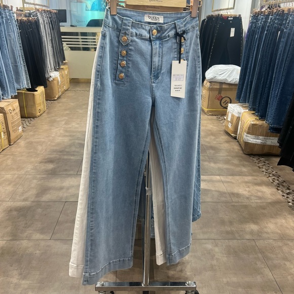 #51 PARIS CHIC FABULOUS SAILOR STYLE WIDE LEG JEANS - Picture 3 of 7